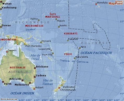 Continent Les Cartes De Locéanie Avec Les Pays