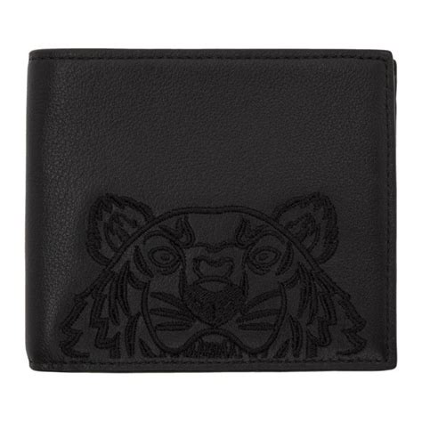 Kenzo Kenzo Black Kampus Tiger Bifold Wallet Kenzo Embroidered