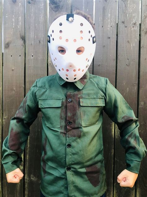 Ni Os Jason Voorhees Disfraz Halloween Viernes Hockey M Scara Camisa