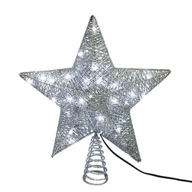 12 in. 5 Point Lighted Star Tree Topper - Fortunoff Backyard Store