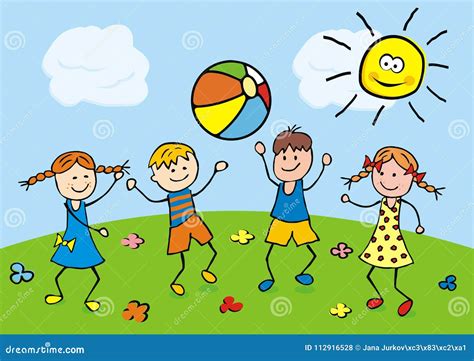 Enfants Qui Jouent Clipart Illustration De L Enfant Qui Joue Au