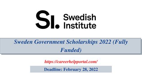 Sweden Government Scholarships 2022 (Fully Funded) - Career help portal