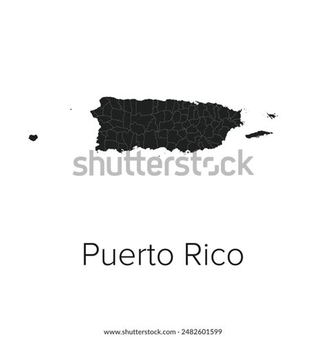 Puerto Rico Map Vector Illustration Silhouette Stock Vector Royalty