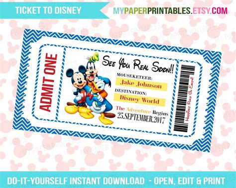 Free Printable Fake Disney Tickets