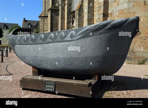 Stone Boat Of Saint Samson Outside Cathedral In Place De La Cathedrale