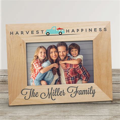 Wood Personalized Picture Frame | Harvest Happiness | GiftsForYouNow