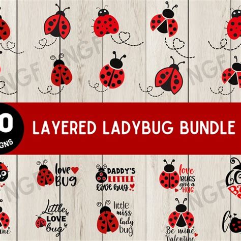 Red Lady Bug Clipart Bundle Ladybugs Svg Lady Bird Png Etsy Hong Kong