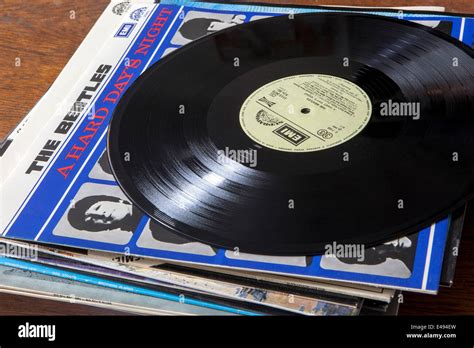 Vinyl Records The Beatles Vinyl Hard Days Night Stock Photo Alamy