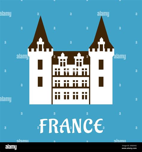 Renaissance castle in France with light color facade and pointed ...