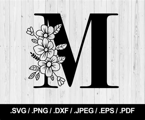 Floral Letter M Svg - Goimages Super