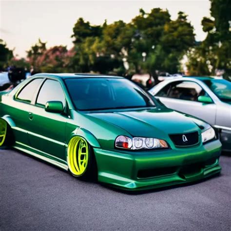 Acura Integra Slammed Green