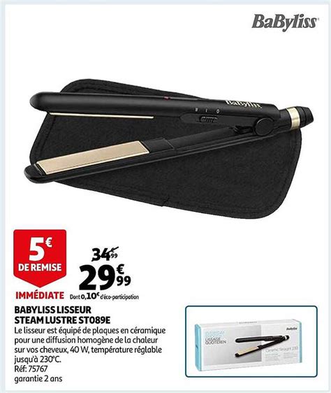 Promo Babyliss Lisseur Steam Lustre St089e Chez Auchan ICatalogue Fr