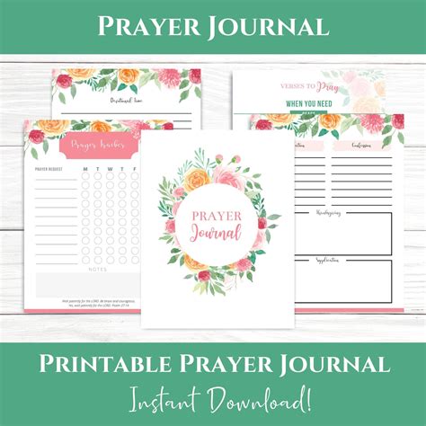 Printable Prayer Journal Prayer Journal PDF Printable Journal Pages