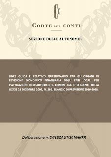 Franco Brugnola Corte Dei Conti Linee Guida E Relativo Questionario