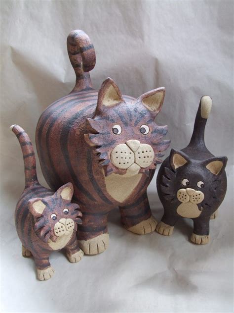 Round Cats Hand Built Pottery Pottery Animals Ceramic Animals Clay