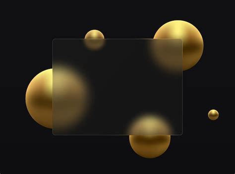 Premium Vector Glass Morphism Effect Golden Spheres On A Black Background