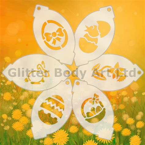 Easter Face Paint Stencils x 6 - Temporary Tattoo Store