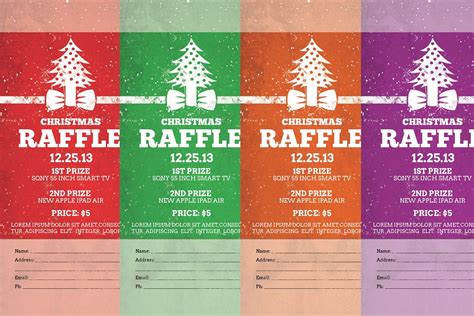 Christmas raffle ticket template editable holiday printable raffle ...