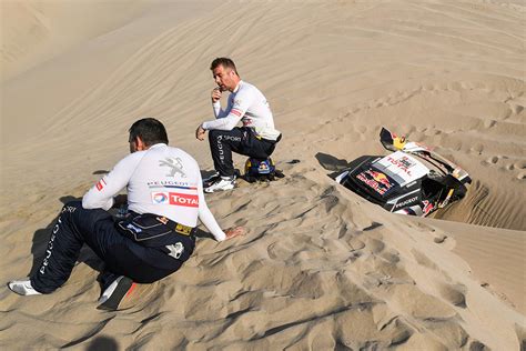 Stephane Peterhansel (FRA) of Team Peugeot Total races during stage 11 ...