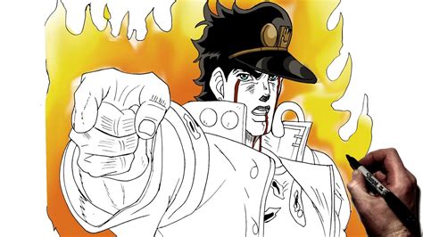 How To Draw Jotaro Pose Step By Step Jojos Bizarre Adventure