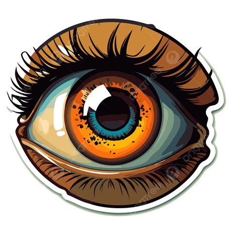 Una Pegatina De Ojo Con Los Ojos En Naranja Clipart Vector Png Diseño De Pegatinas Con Globo