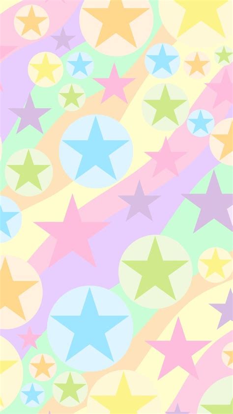 Phone Wallpaper Background Lock Screen Bright Pastel Star Design