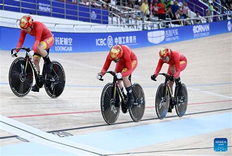 Cycling Track Team Sprint Finals The 19th Asian Games Hangzhou