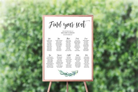 Printable Seating Chart This Table Plan Will Save You So Much Time