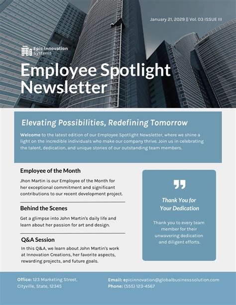 Employee Spotlight Newsletter Template Venngage