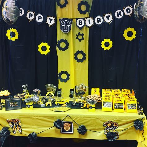 Transformers Bumblebee Birthday Table Decor Transformers Birthday