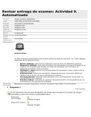 Examen Docx Revisar Entrega De Examen Actividad 9 Automatizada