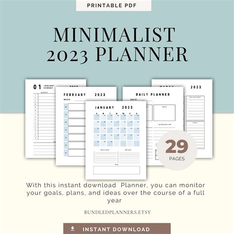 2023 Planner Printable 2023 Planner Calendar Template To Do List Notes Daily Weekly Letter A4