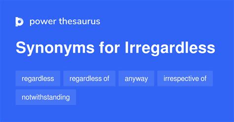 Irregardless synonyms - 126 Words and Phrases for Irregardless