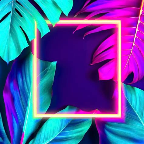 Premium AI Image Creative Fluorescent Color Layout Made Of Tropical