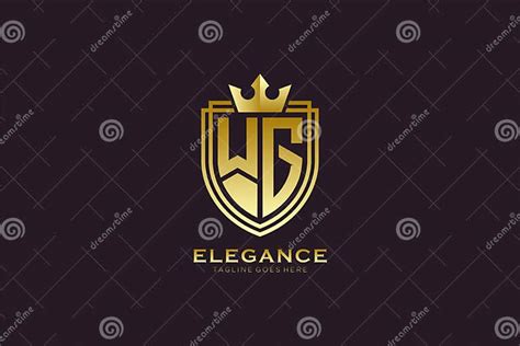 Initial Wg Elegant Luxury Monogram Logo Or Badge Template With Scrolls