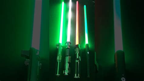 Star Wars Lightsaber Comparison Proffie Neopixel Hasbro Black Series Rgb Youtube