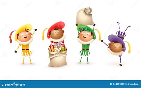 Zwarte Piet Characters - Saint Nicholas Or Sinterklaas Helpers - Happy ...