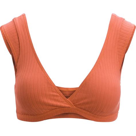 Seafolly Inka Rib Wrap Front Crop Bikini Top Women S Women