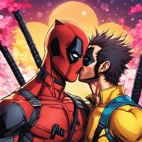 Deadpool And Wolverine Kissing By Spradtsplat On Deviantart