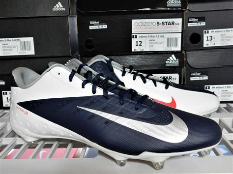 Nike Vapor Talon Elite Low D Football Cleats 15 White Navy Silver Red