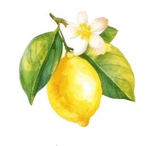 Premium Photo A Watercolor Painting Of A Lemon And A Lemon