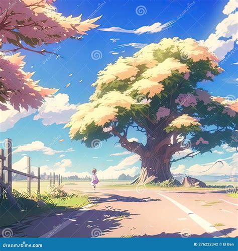 Bright Sunny Day Anime Wallpaper Stock Illustration - Illustration of beautiful, light: 276222342