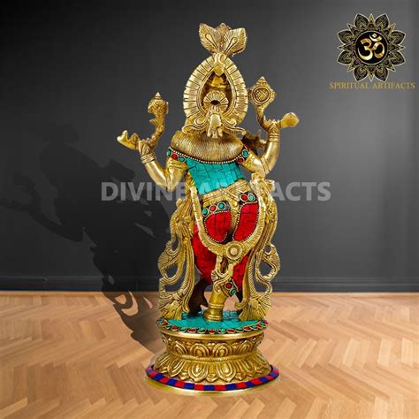 Big Large Size Brass Krishna Statue Antique Finish Lord Krishna Idol