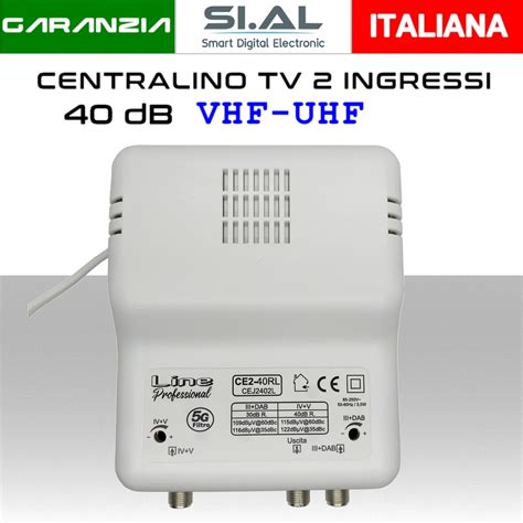 Centralino TV Autoalimentato 2 Ingressi 40dB Regolabile 122dBuV