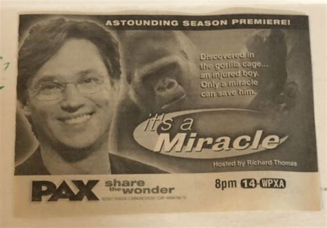 Its A Miracle Tv Guide Print Ad Advertisement Richard Thomas Pax Tv