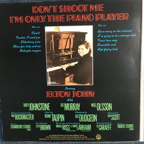 Elton John Dont Shoot Me Im Only The Piano Player Vinyl Distractions