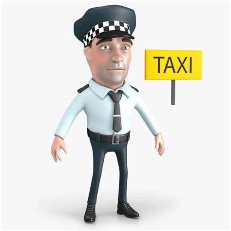 Taxi Driver Cartoon Character 3D model | CGTrader