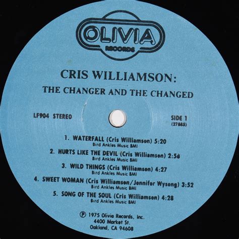 Cris Williamson The Changer And The Changed LP RE Akerrecords Nl