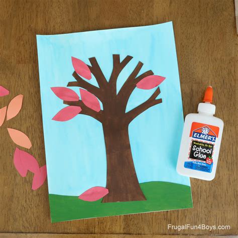 3D Fall Tree Collage Art - Frugal Fun For Boys and Girls