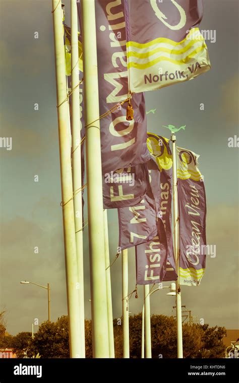 Flags Blowing In The Wind Stock Photo Alamy